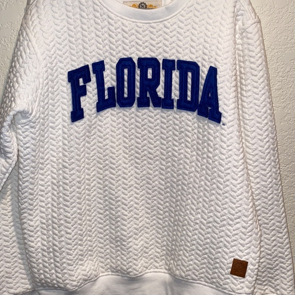 Three Square | University of Florida White and Blue Quilted Pattern Sweatshirt - Picture 2 of 6